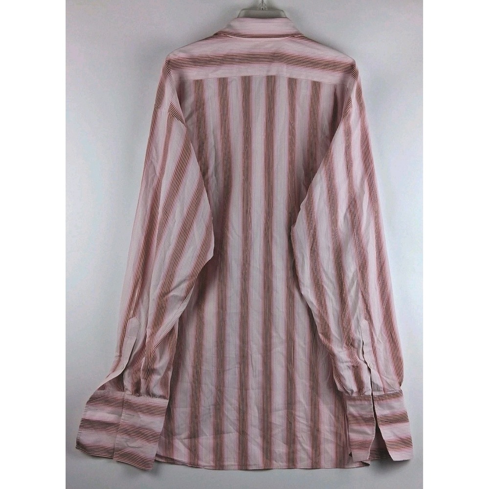 Turnbull & Asser 2XL French Cuff Dress Shirt Size 18 Red Pink White XXL London - Picture 2 of 6